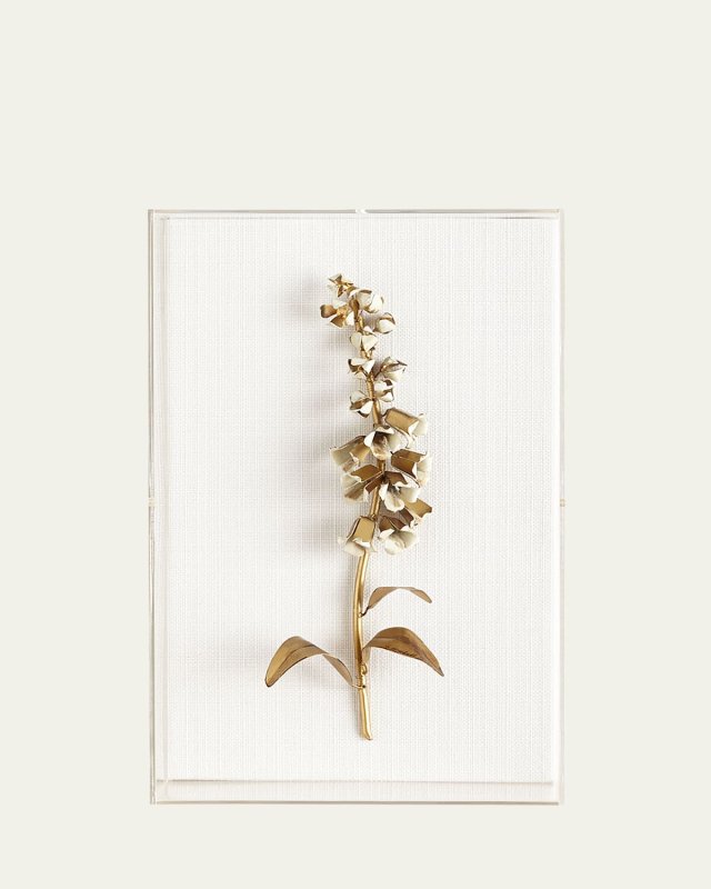 Original Gilded Foxglove Study on Linen
